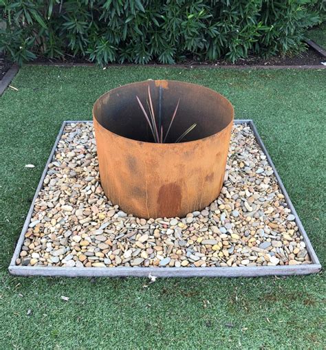 corten steel box|circular corten steel planters.